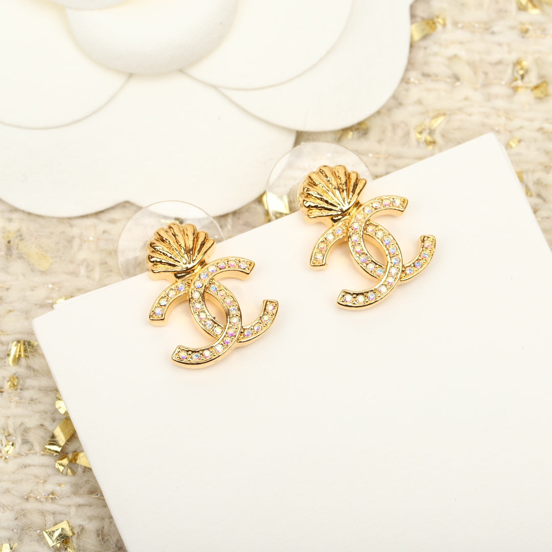 DOUBLE C GOLD DIAMONDS EARRINGS