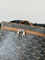 GOYA MAKEUP BOX BAG 20CM BLACK AND TAN CANVAS