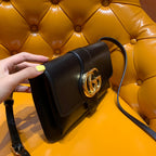 GG Arli Bag 25cm Black Calfskin Gold Hardware