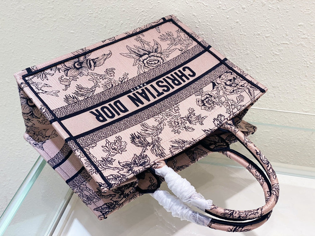 Medium CD Book Tote 36cm Jardin Botanique Pink