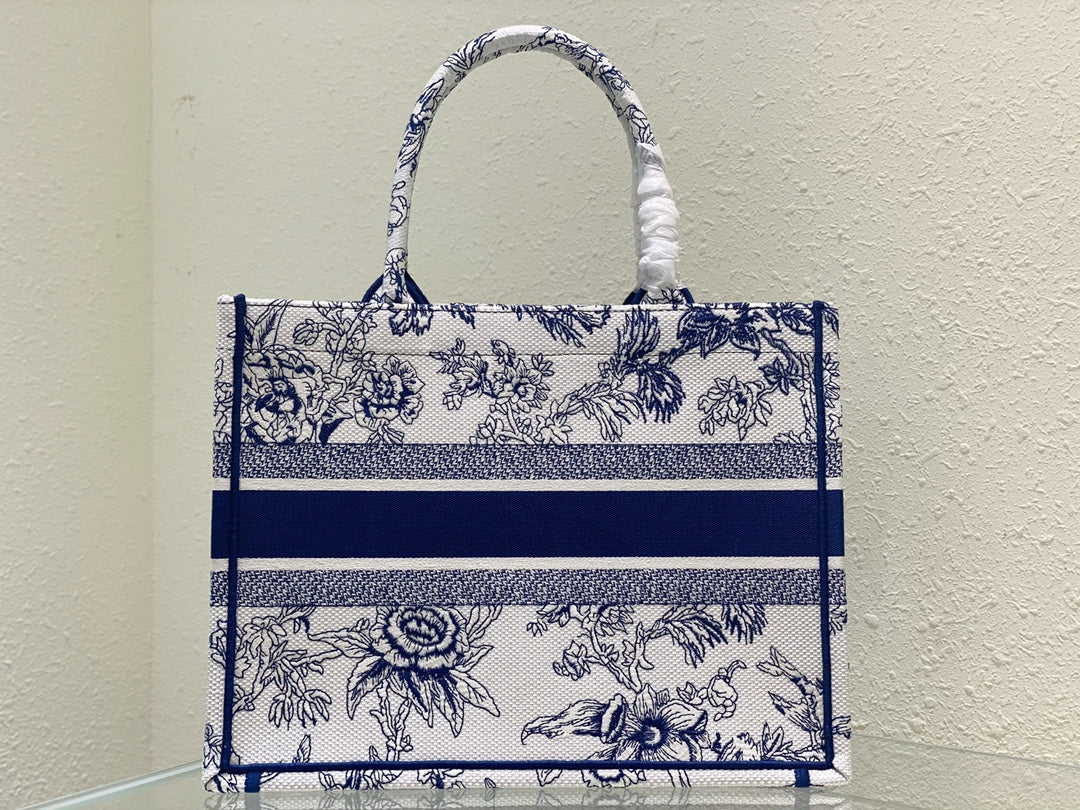 Medium CD Book Tote 36cm Jardin Botanique Blue