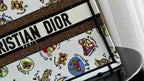 Medium CD Book Tote 36cm White Multicolor Dragon Zodiac Embroidery