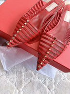Mesh Slingback Ballerina Red