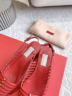 Mesh Slingback Ballerina Red