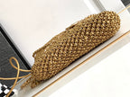 CC Mini 22 Bag 23cm Gold Woven Cowhide Bag