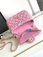 CC Mini 23P Bag 16cm Pink Woolen Plastic Bag