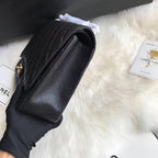 FLAP BAG 33CM BLACK CAVIAR GOLD HARDWARE