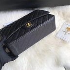 FLAP BAG 33CM BLACK CAVIAR GOLD HARDWARE