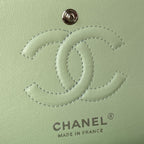 Medium Classic Flap Bag 23cm Light Green Lambskin Silver Hardware