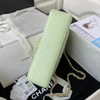 Medium Classic Flap Bag 23cm Light Green Lambskin Gold Hardware