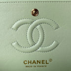 Medium Classic Flap Bag 23cm Light Green Lambskin Gold Hardware
