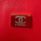 Medium Classic Flap Bag 23cm Red Lambskin Gold Hardware