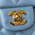 Medium Classic Flap Bag 23cm Blue Lambskin Gold Hardware