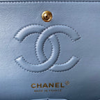 Medium Classic Flap Bag 23cm Blue Lambskin Gold Hardware
