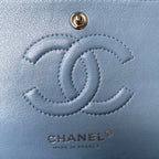 Medium Classic Flap Bag 23cm Blue Lambskin Silver Hardware