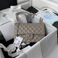 Medium Classic Flap Bag 23cm Brown Lambskin Silver Hardware