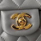 Medium Classic Flap Bag 23cm Grey Lambskin Gold Hardware