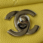 Medium Classic Flap Bag 23cm Yellow Caviar Silver Hardware