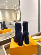 LV 26 AW L's Boutique Ankle Boots 12cm Dark Blue Denim 574355