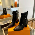 LV Trinity Ankle Boot 75mm Black Mix Dark Brown Monogram Calfskin