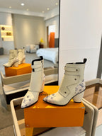 LV Trinity Ankle Boot 75mm White Monogram Calfskin