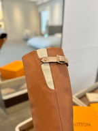 LV Donna High Boot 9.5 Brown Calfskin 573881