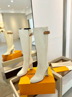 LV Donna High Boot 9.5 Cream Calfskin 573880
