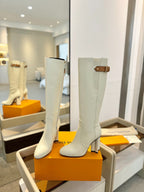 LV Donna High Boot 9.5 Cream Calfskin 573880
