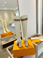 LV Donna High Boot 9.5 Cream Calfskin 573880