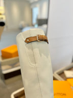 LV Donna High Boot 9.5 Cream Calfskin 573880