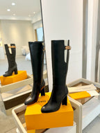 LV Donna High Boot 9.5 Black Calfskin 573879
