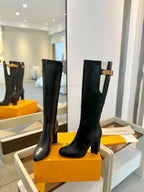 LV Donna High Boot 9.5 Black Calfskin 573879