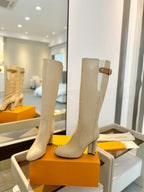 LV Donna High Boot 9.5 Beige Calfskin 573882