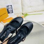 LV Slingback Black Lambskin