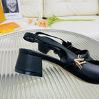 LV Slingback Black Lambskin