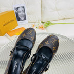 LV Medium-Heel 35mm Pumps Dark Brown Lambskin