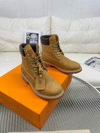 LV x Timberland 6-In Ankle Boot 50mm Brown Yellow Monogram Nubuck Leather
