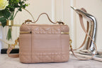 SMALL TRAVEL VANITY CASE BEIGE LAMBSKIN