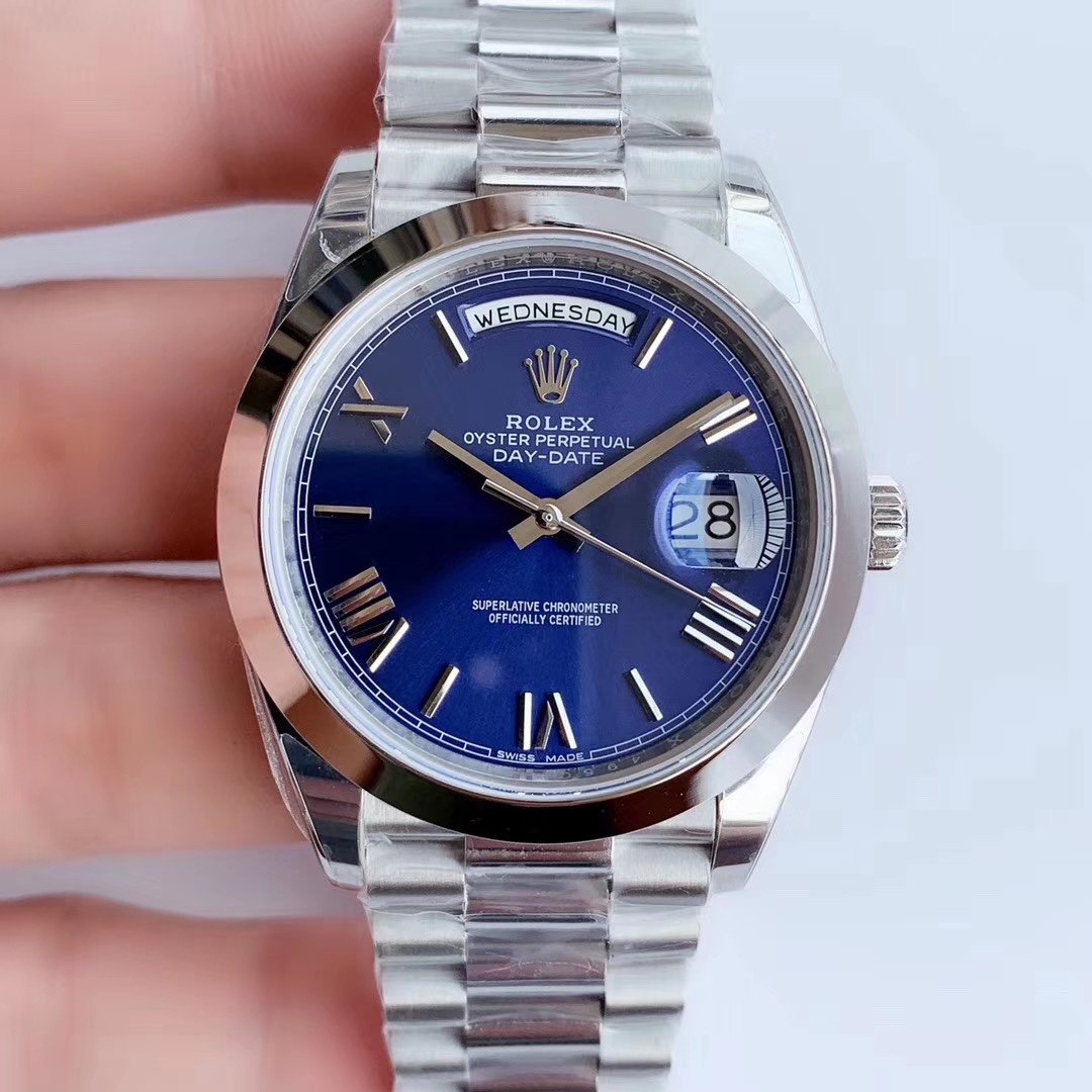 DAY-DATE 41MM STAINLESS STEEL BLUE DIAL