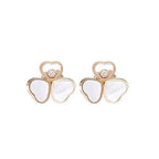 HAPPY HEART WING MOP PINK GOLD EARRINGS