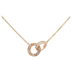 LOVE DOUBLE RING DIAMOND NECKLACE