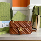 GG Marmont 26cm Brown Calfskin Gold Hardware