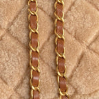 Chanel mini Flap Bag Shearling Lambskin Gold Tone Metal Beige Brown