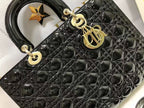 medium lady 32 black patent calfskin