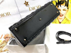 medium lady 32 black patent calfskin