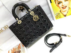medium lady 32 black patent calfskin