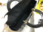 medium lady 32 black patent calfskin