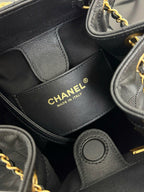 CC 25B Backpack 23cm in Black and Gold Caviar