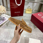 GG Mule With Double G in Light Brown Suede
