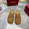 GG Mule With Double G in Light Brown Suede